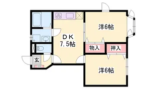 アメニティー北平野A【1階】の間取り