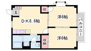 エスポワール御立B【2階】の間取り