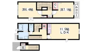 2LDKの間取り画像