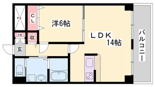 グランツ野里【103号室】の間取り