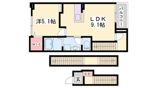 メゾングレーヌ龍野町【3階】の間取り