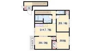 サンシャルマン細江【202号室】の間取り