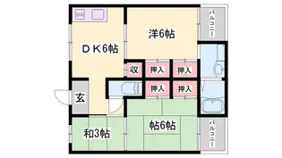 ビレッジハウス書写台【4-101号室】の間取り