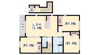 カーサ・トレス【2階】の間取り