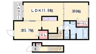 ラポールⅡ【2階】の間取り