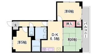 ロイヤルコーポ宝殿【504号室】の間取り