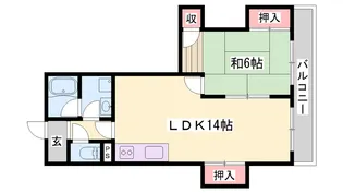 1LDKの間取り画像