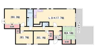 リブレ北新在家【501号室】の間取り