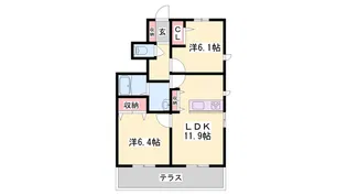 ルシール加古川【1階】の間取り