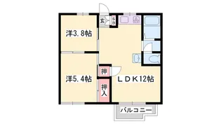 タウニィ山崎【0202号室】の間取り