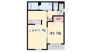 シャーメゾン新野辺【101号室】の間取り