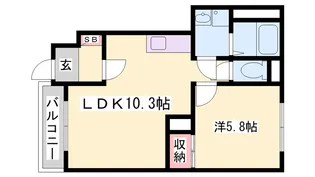 ディライトハウス宝殿【103号室】の間取り