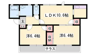 フレグランス今市【0102号室】の間取り