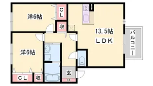 グランモア航A棟【2階】の間取り