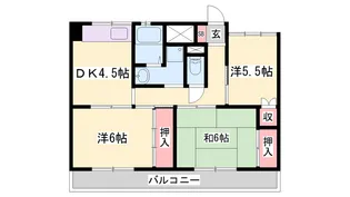ビレッジハウス中村【1-301号室】の間取り