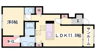 ウエストガーデンⅥ【1階】の間取り