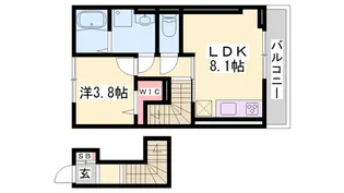 グランディール網干【207号室】の間取り