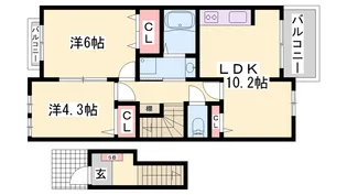 アンソレイユⅡ【2階】の間取り