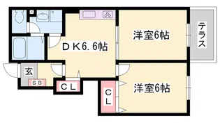 セイントチヒロB【1階】の間取り