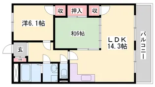 2LDKの間取り画像