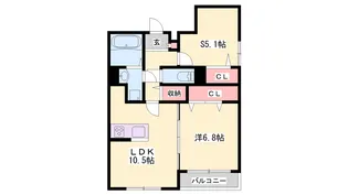 ラウレア元塩町【103号室】の間取り