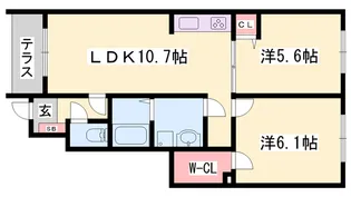 フラン・セーヌⅠ番館【1階】の間取り