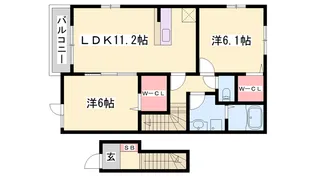 メゾン・ド・キャッスル赤穂【2階】の間取り