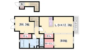 ローヤルヴィラ勝原【205号室】の間取り
