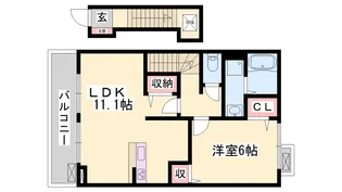 アンソレイエ飾磨 Ⅱ番館【2階】の間取り