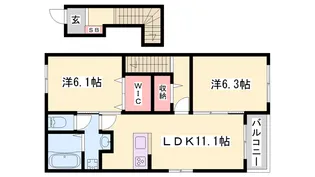 エスポワール小林Ⅰ【2階】の間取り