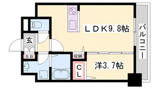 レジデンスh忍町【1階】の間取り