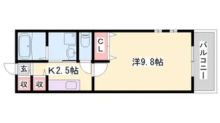 プラシード三宅【1階】の間取り