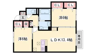 レスポワール【102号室】の間取り