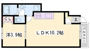 カプラン花田Ⅲ【102号室】の間取り