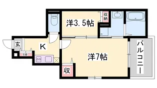 ソリッソ三条【1階】の間取り