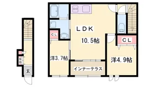 コントレイル糸引【2階】の間取り