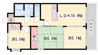セントラヴィーヌ山手【0201号室】の間取り