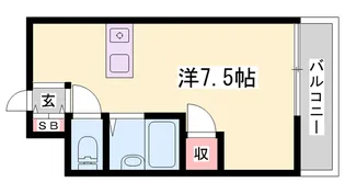 クラージュ保城【405号室】の間取り