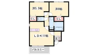 オークス中島【1階】の間取り