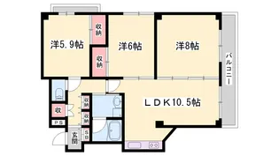 サンハイツ白鷺【3階】の間取り