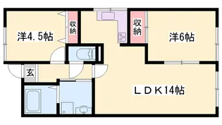グローバル高田【4-A号室】の間取り