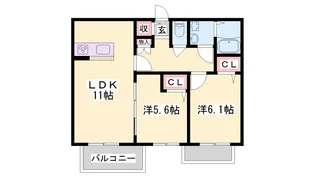 シャーメゾン アルフラット【202号室】の間取り