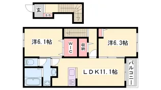 フクダ パーク サイドⅠ【2階】の間取り