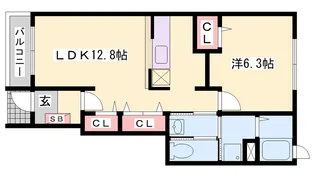 シンヴィオシスC【1階】の間取り