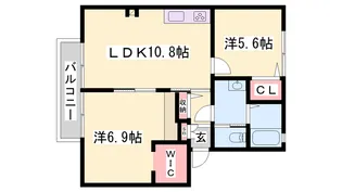 メゾンソレイユ【2階】の間取り
