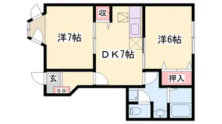 2DKの間取り画像