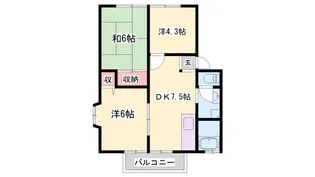 ファミールY A棟【2-1号室】の間取り