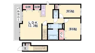 ターク・ヴィレッジA【2階】の間取り