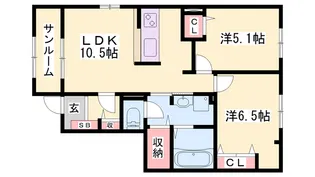 パルグランデ2【1階】の間取り