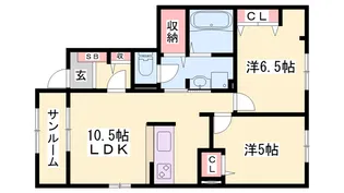 パルグランデII【1階】の間取り